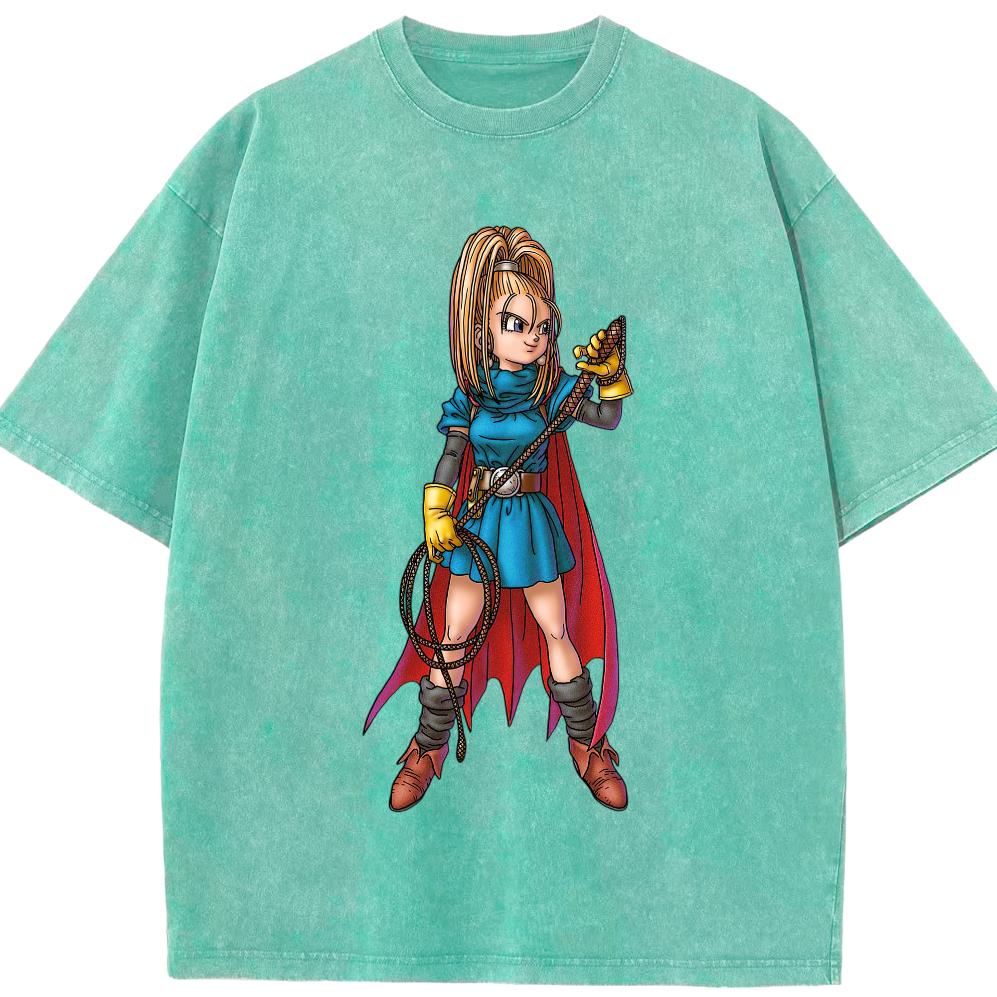 （画像用） ドラゴンクエスト Doragon Kuesuto Dragon Quest 綿100% ヴィンテージ風 半袖Tシャツ（フロントプリント）